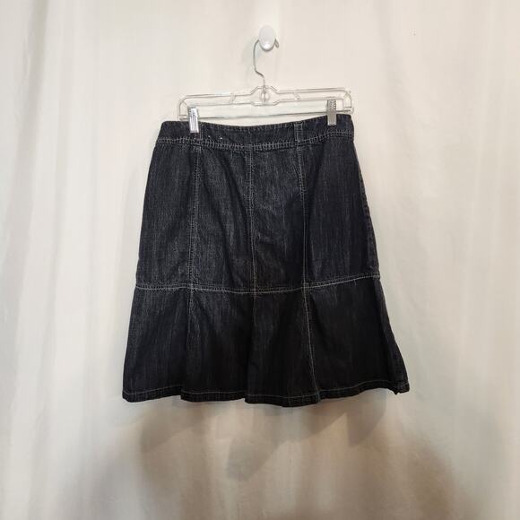 FASHION BUG Blue Denim Knee Length Unlined Trumpet Skirt Pockets Womens 12 - Picture 3 of 11